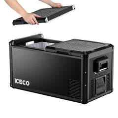 ICECO VL75ProD dual zone portable fridge freezer, black