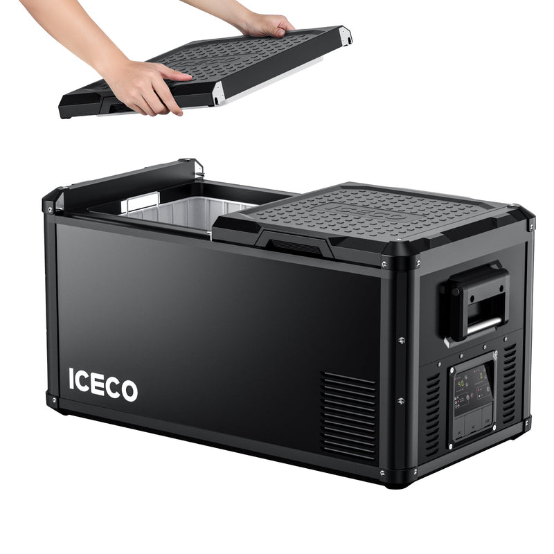 ICECO VL75ProD dual zone portable fridge freezer, black