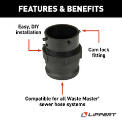 Lippert Waste Master RV Sewer Hose Male Bayonet Fitting Converter - view 3