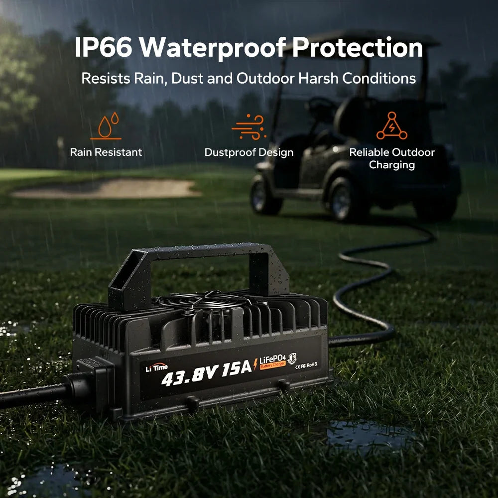 LiTime 36V (43.8V) 15A Waterproof LiFePO4 Battery Charger