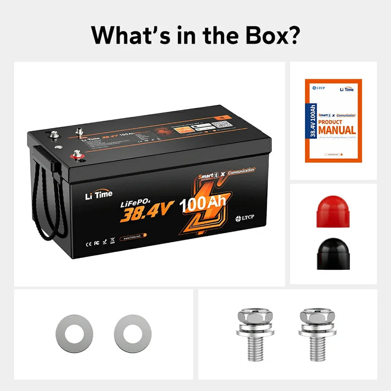 LiTime 36V 100Ah Bluetooth LiFePO4 Battery