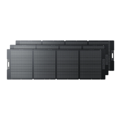 BLUETTI three 350W foldable solar panels unfolded on kickstands