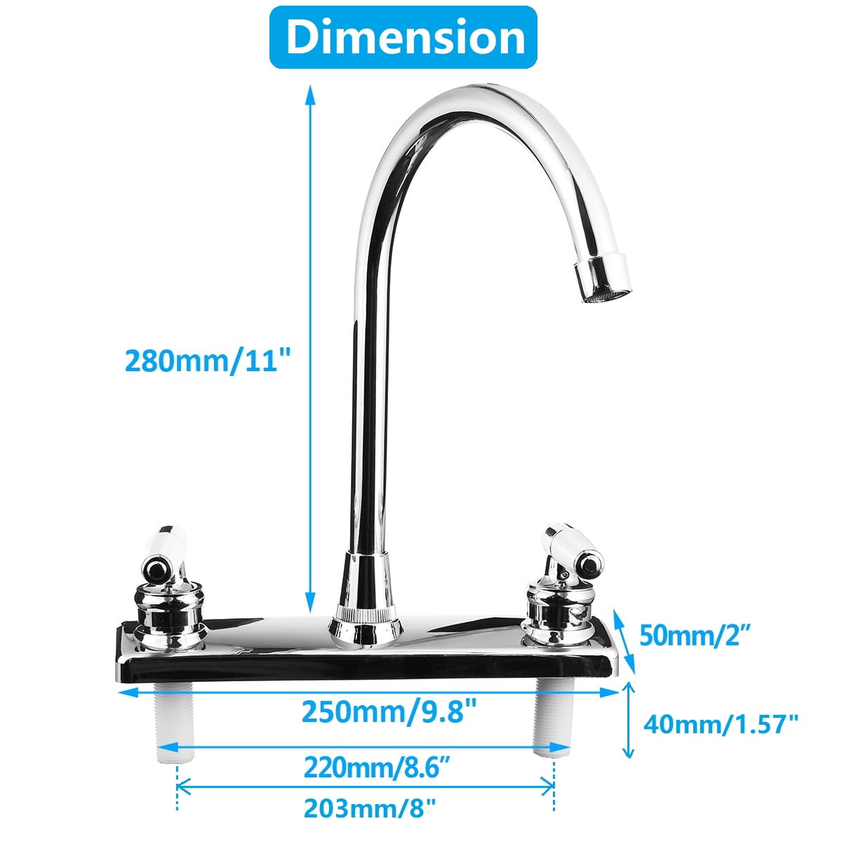 8 inch RV kitchen faucet, view 2