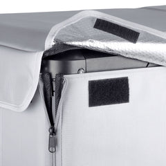 ICECO upgraded insulated protective cover on a VL60ProS portable fridge, gray