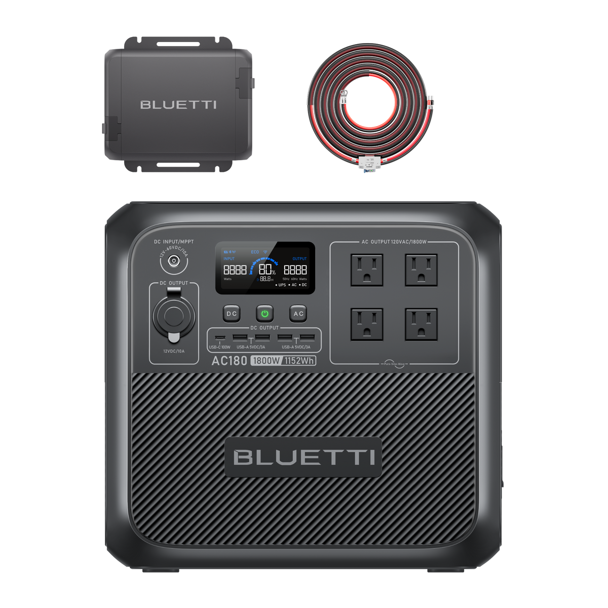 BLUETTI AC180 power station with Charger 1 alternator charger