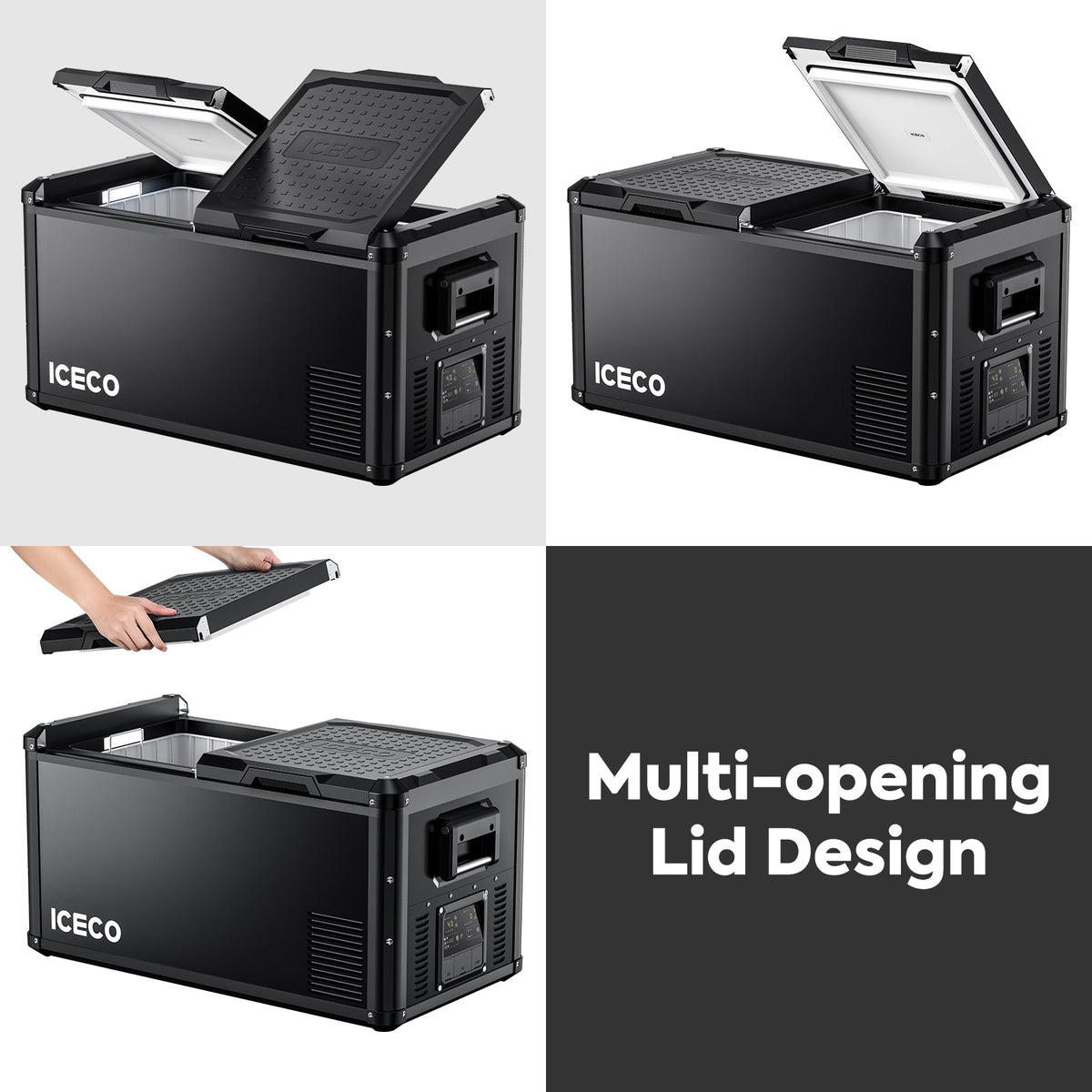 ICECO VL90ProD dual zone portable fridge freezer, black