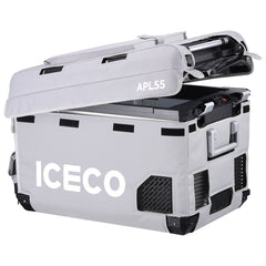 ICECO APL55 insulated protective cover on an APL55 portable fridge, gray