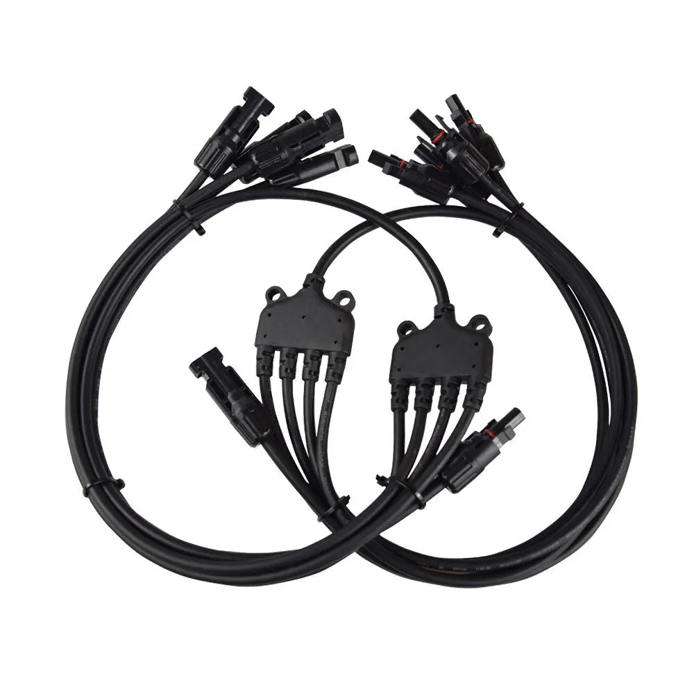 Renogy 4 to 1 solar branch connector pair with MC4 style plugs