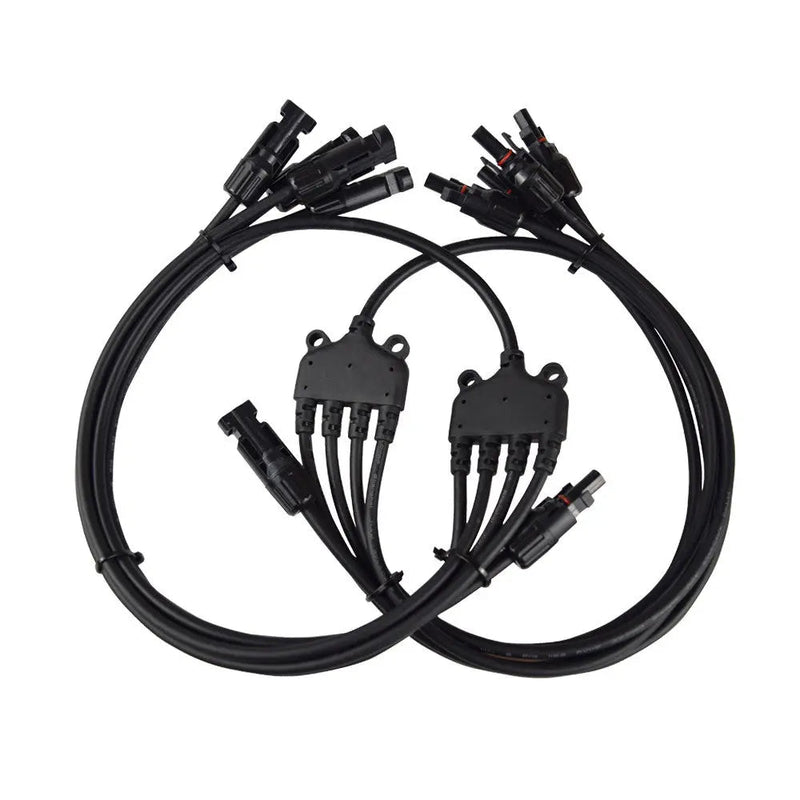 Renogy 4 to 1 solar branch connector pair with MC4 style plugs
