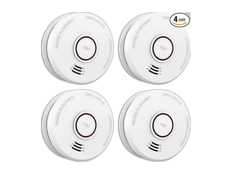 Photoelectric smoke detector four pack with bracket