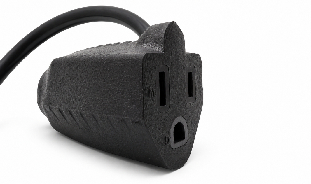 Short Right-Angle 3-Prong Extension Cord, NEMA 5-15P to 5-15R – RV Parts Giant