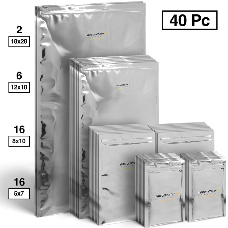 Faraday Defense NEST-Z Mega Kit, 40 EMP Bags in 4 Sizes