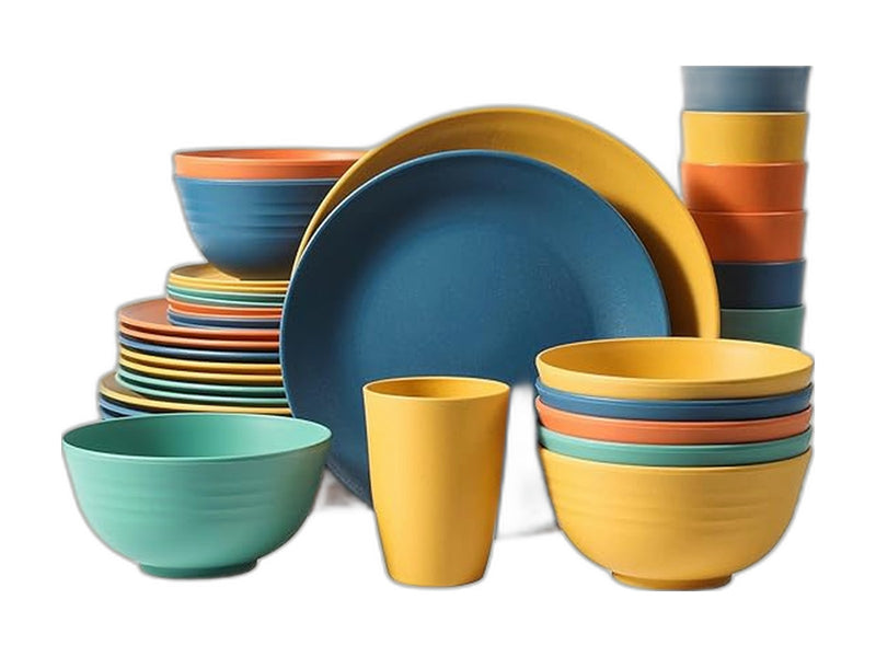 Wheat straw dinnerware set service for 8
