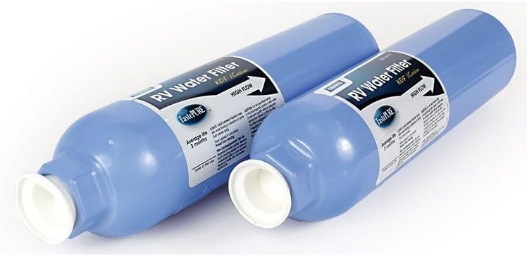 Camco TastePURE KDF/Carbon RV Water Filter, 2-Pack