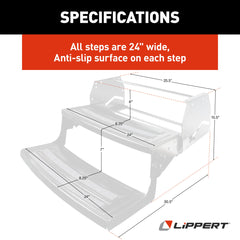 Lippert 24" Radius Double Manual RV Entry Step - view 4