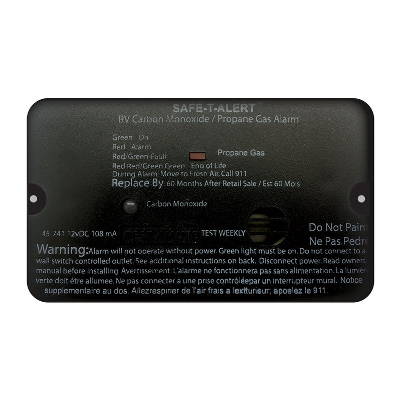 Safe-T-Alert 45-741-BL CO and propane alarm, black