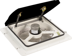 MaxxAir MaxxFan Plus 14" RV Roof Vent Fan, 10-Speed Intake/Exhaust, Electric Lift with Remote, Smoke Lid