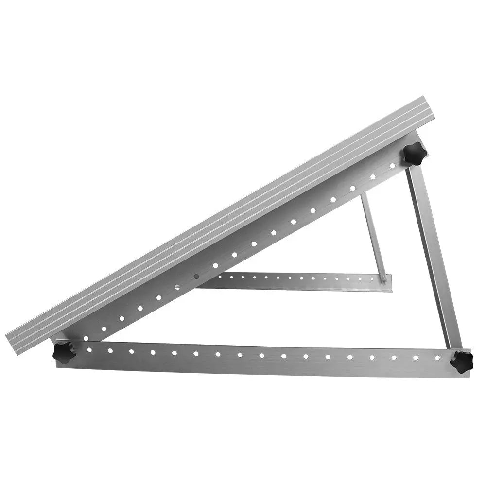 Renogy RV solar panel tilt mount brackets angled on a roof