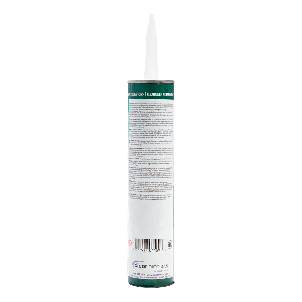 Dicor Gunnable Butyl Rubber Sealant, Grey, 10.3 oz Tube - view 3