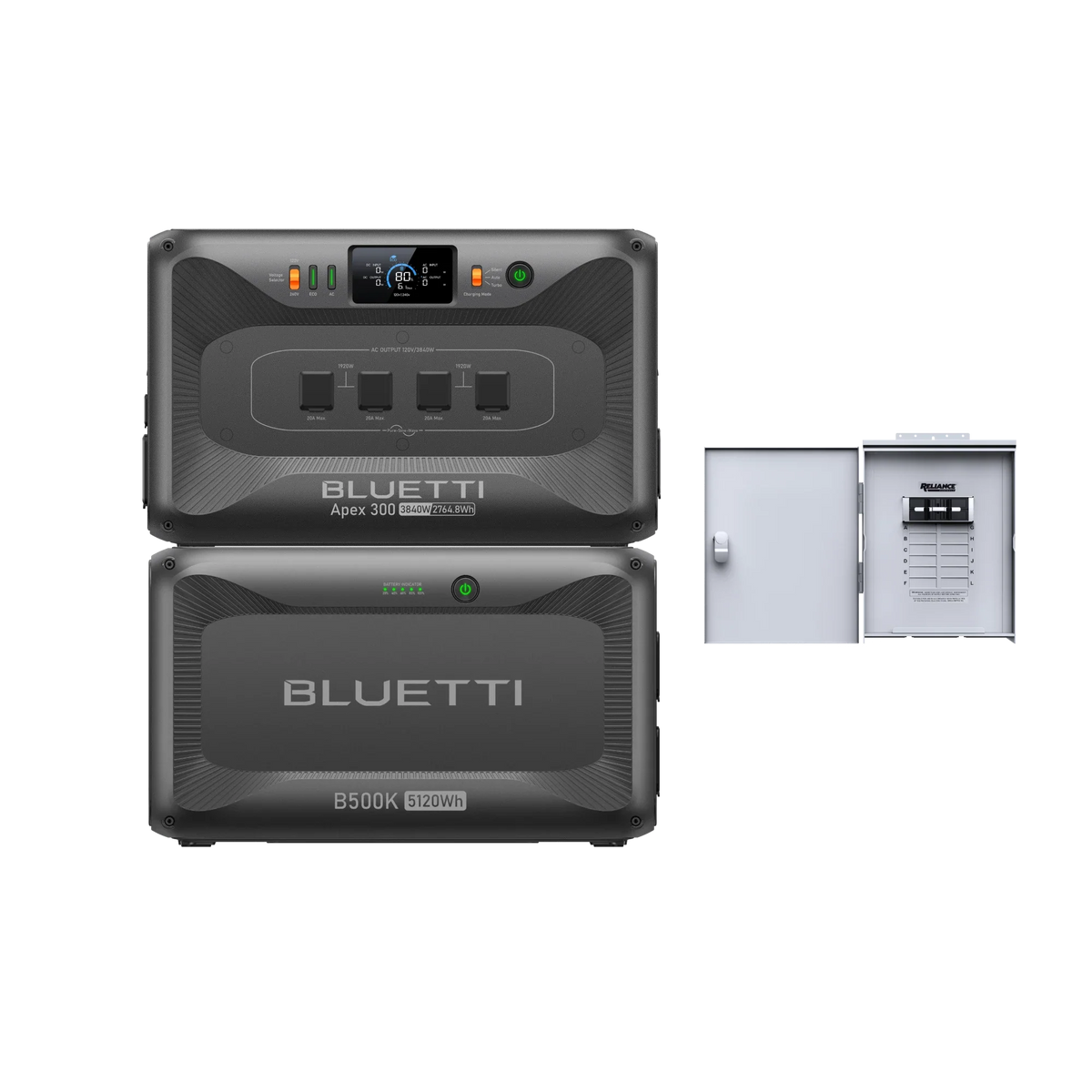 BLUETTI Apex 300 with B500K battery and home backup kit
