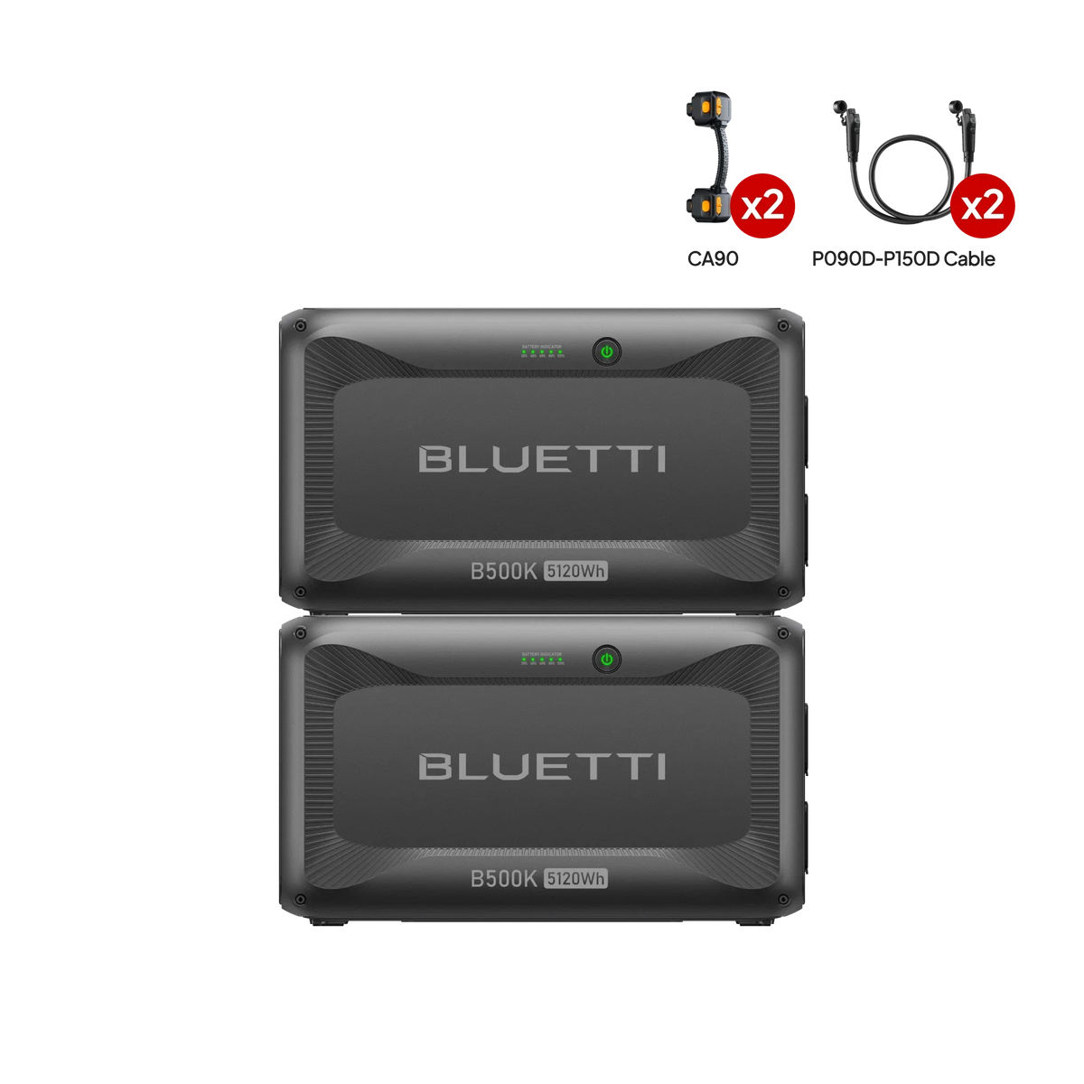 BLUETTI two B500K expansion batteries for AC500 power station