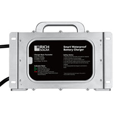 Rich Solar 48V (57.6V) Waterproof LiFePO4 Charger 20A / 25A, 100-240V AC, 8-in-1 Protection, Fan-Cooled