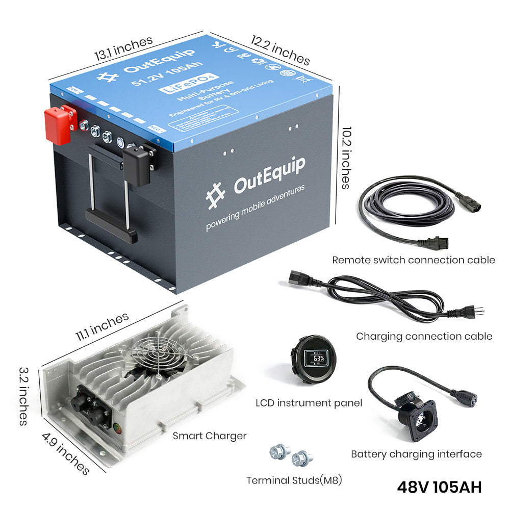 OutEquipPro 48V 105Ah LiFePO4 battery