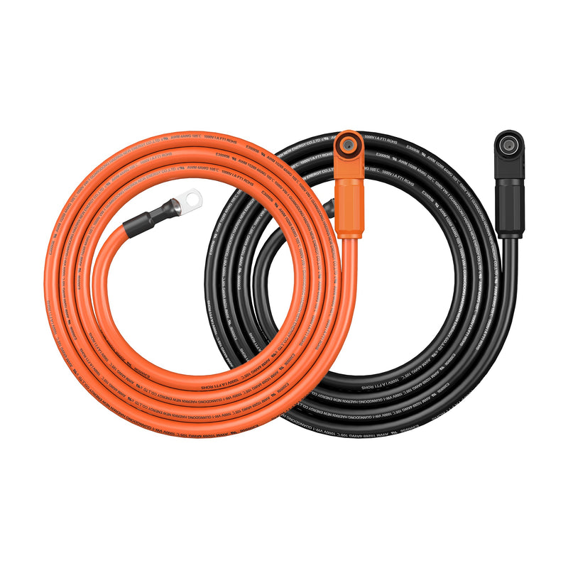 Rich Solar 4 Gauge (4AWG) Battery to Inverter Cable for ALPHA 5 PRO (Orange & Black)