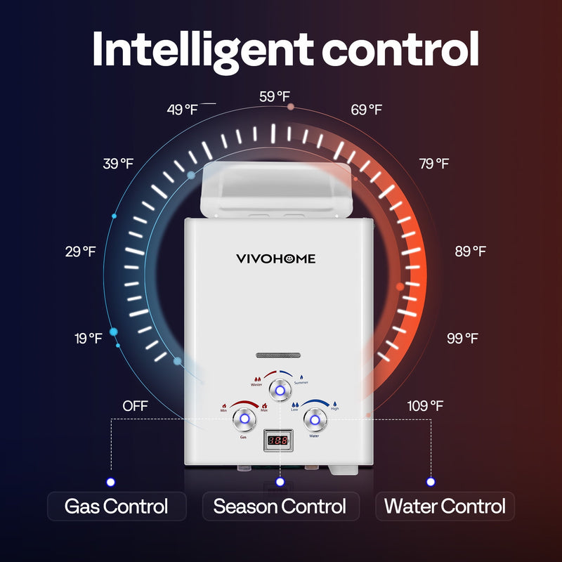 VIVOHOME portable propane water heater, view 4