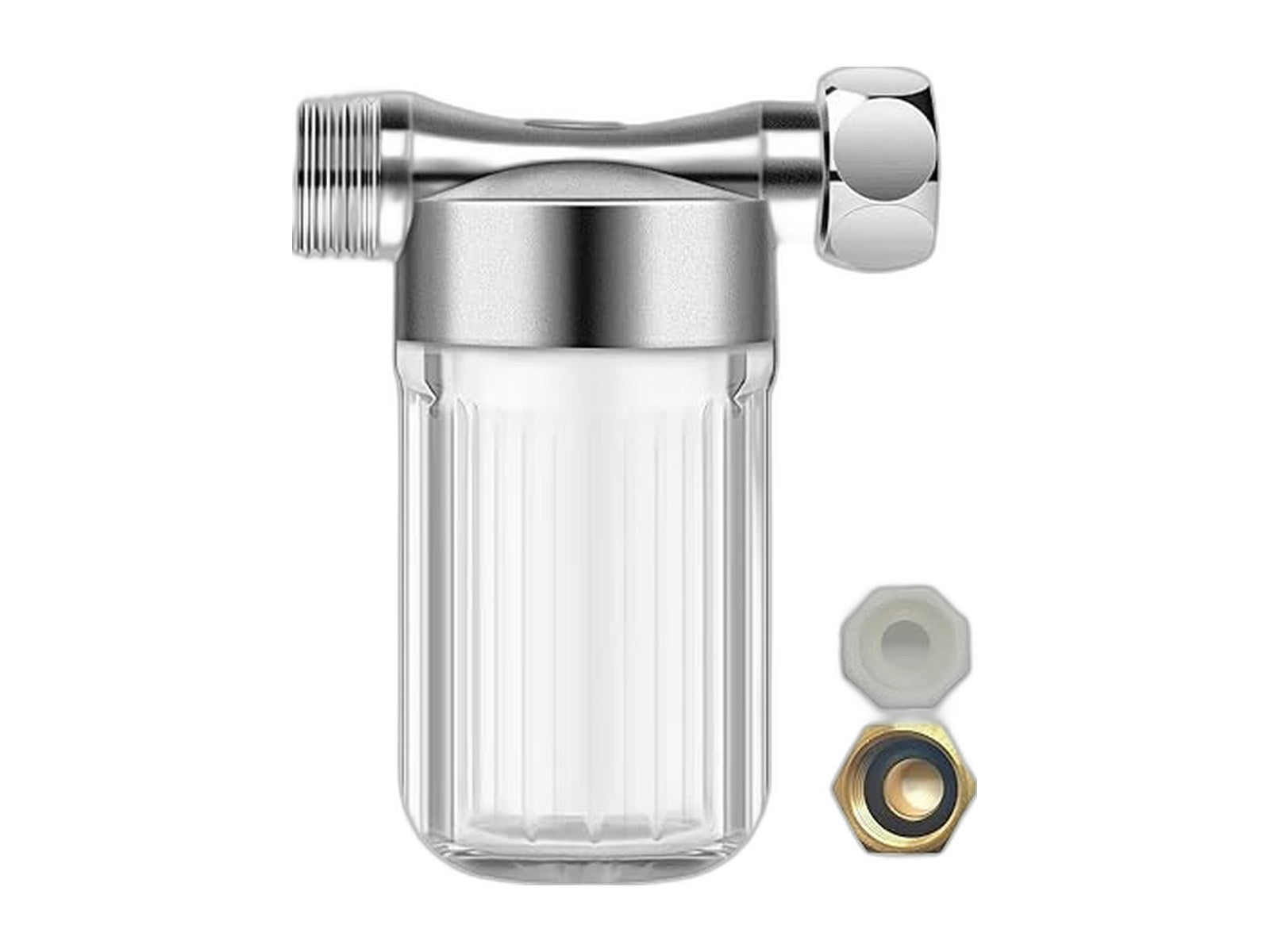 5 or 40 micron reusable brass sediment on white background