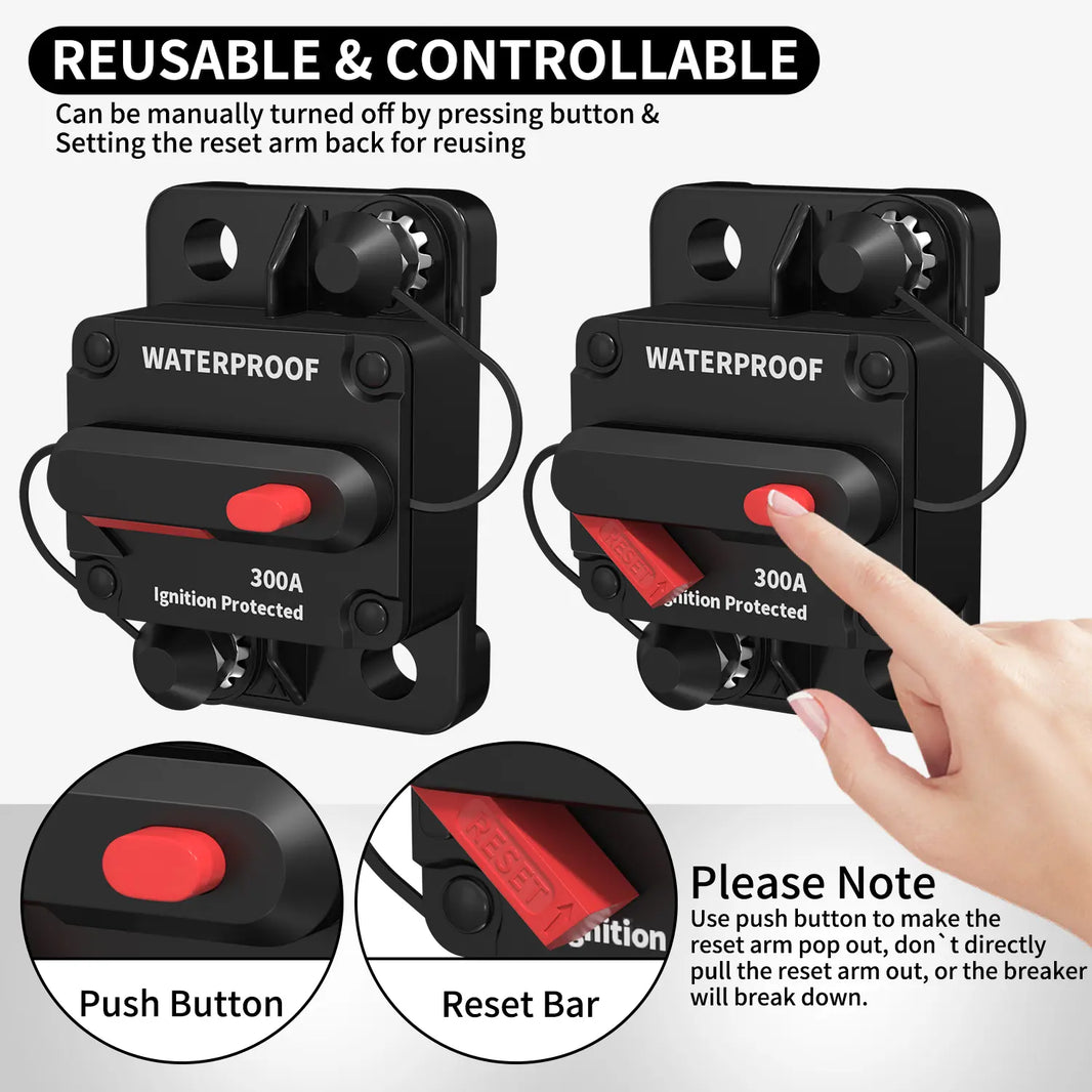DAIER CB-03-300A 300A 12-48V DC Manual Reset Circuit Breaker – RV Parts Giant