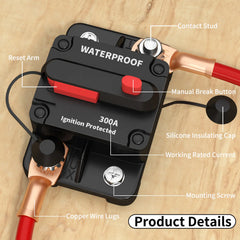 DAIER CB-03-300A 300A 12-48V DC Manual Reset Circuit Breaker – RV Parts Giant