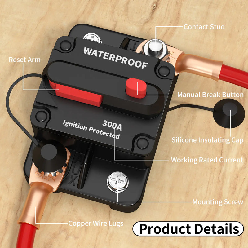DAIER CB-03-300A 300A 12-48V DC Manual Reset Circuit Breaker – RV Parts Giant