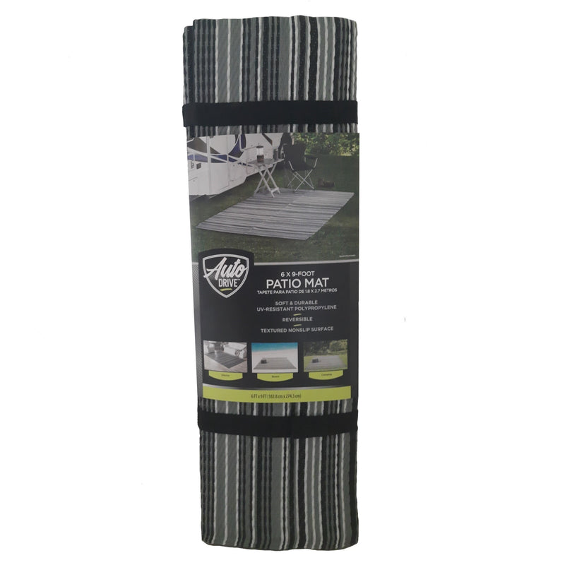 Reversible RV patio mat 6 x 9 ft, gray
