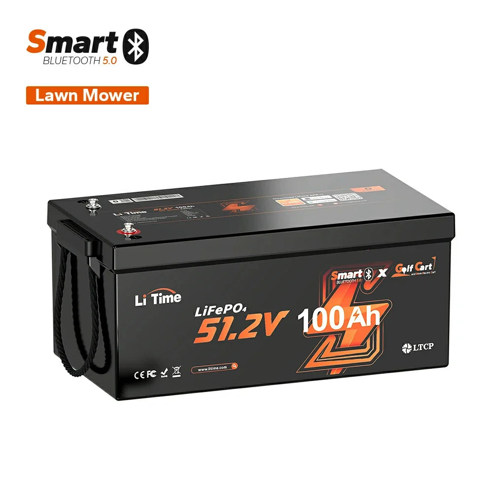 LiTime 48V 100Ah Bluetooth LiFePO4 Golf Cart & Marine Battery