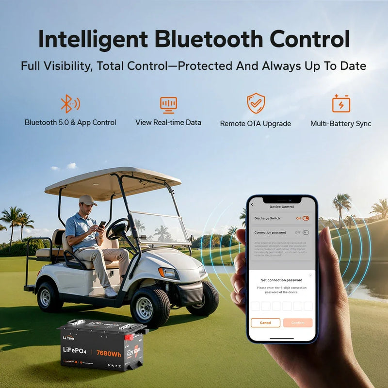LiTime 48V (51.2V) 150Ah Bluetooth LiFePO4 Battery