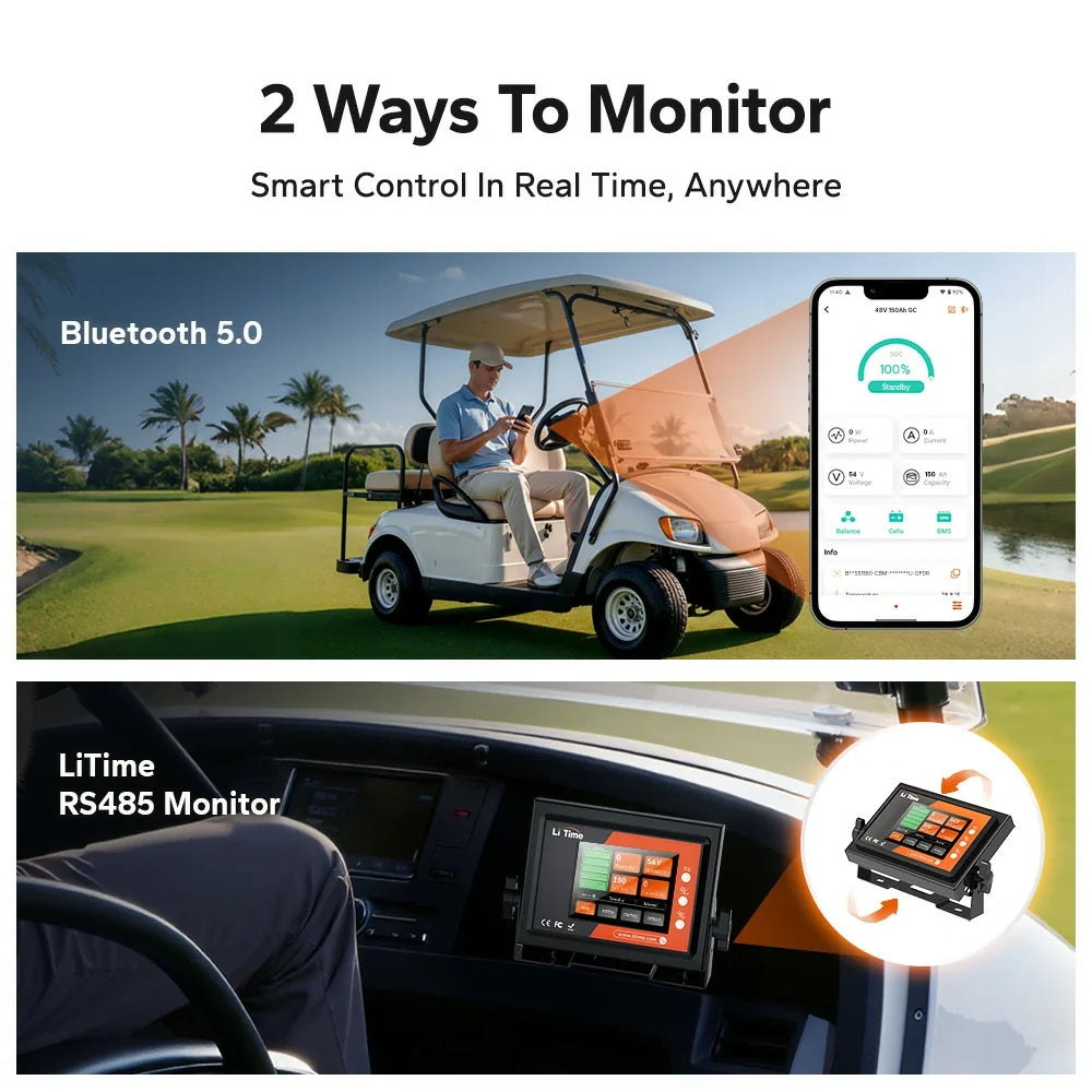LiTime 48V (51.2V) 150Ah Bluetooth LiFePO4 Battery
