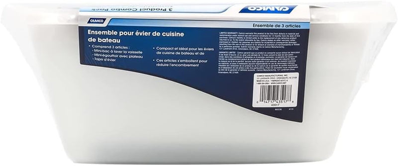 Camco RV/Marine Sink Kit with Dish Drainer, White - view 4