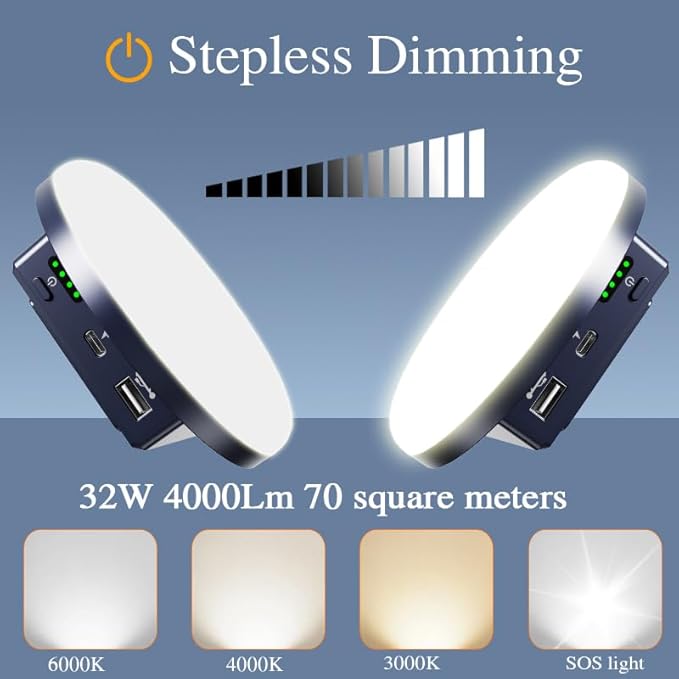 Camping Light 13200mAh 4500LM 45W Magnetic