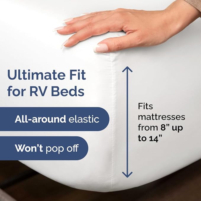 RV Short King Sheet Set 4-Piece 72x75 White