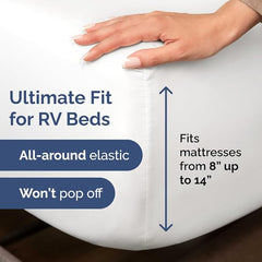 RV Short King Sheet Set 4-Piece 72x75 White