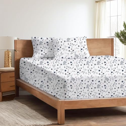 RV King Sheet Set 4-Piece Brushed Microfiber Ditsy Floral