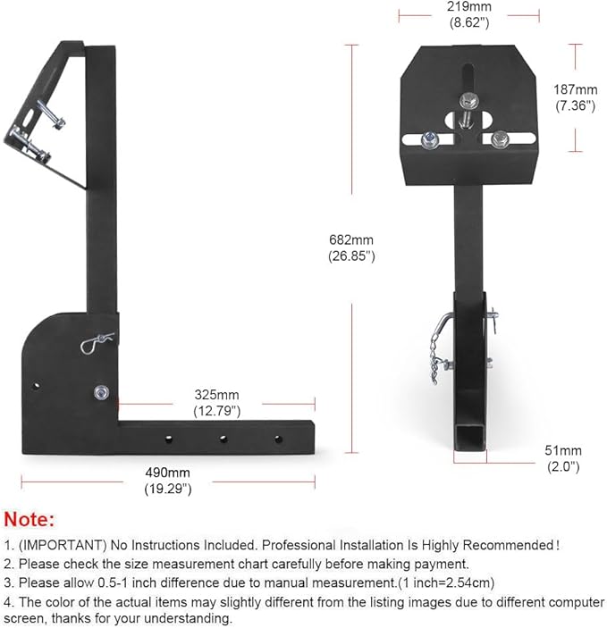 Foldable Hitch-Mount Spare Tire Carrier 2" Receiver