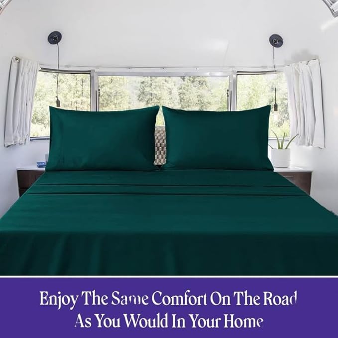 RV short queen bunk sheet set teal - view 2