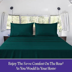 RV Short Queen Bunk Sheet Set 4-Piece 60x75 Teal