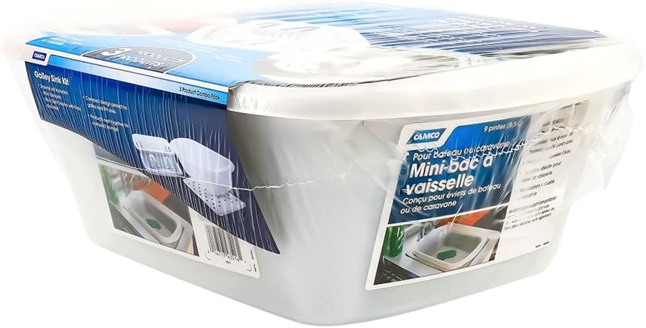 Camco RV/Marine Sink Kit with Dish Drainer, White - view 2