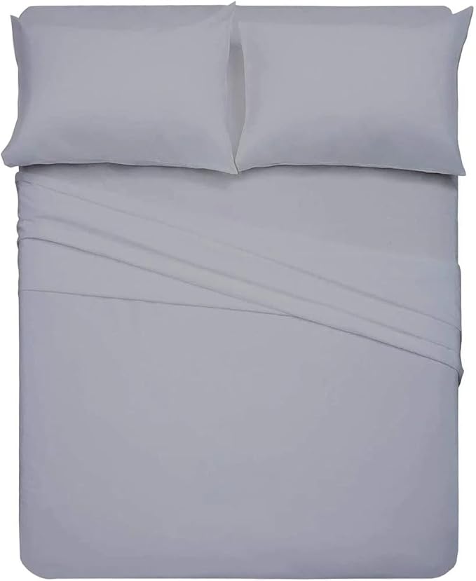 RV King Sheet Set 4-Piece 72x80 Brushed Microfiber Light Grey
