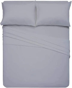 RV King Sheet Set 4-Piece 72x80 Brushed Microfiber Light Grey