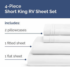RV Short King Sheet Set 4-Piece 72x75 White