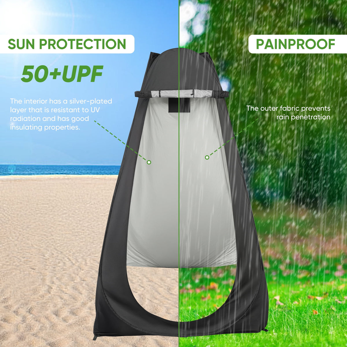 Pop-up camping shower and privacy tent